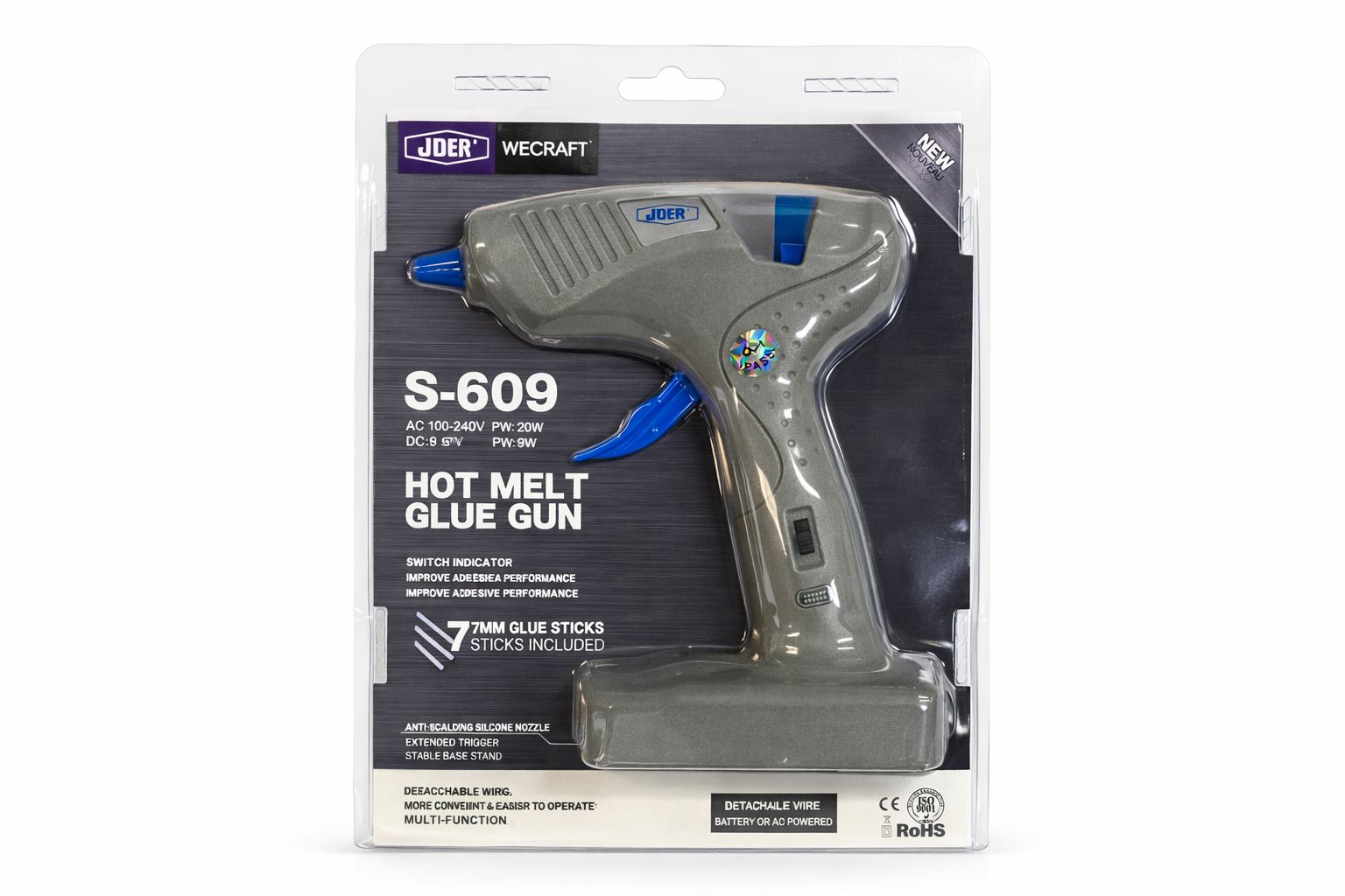 Kabellose Heißklebepistole S-609 mit 7 mm Klebesticks